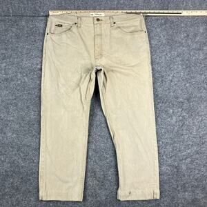 Lee Jeans Mens Size 42x30 Beige Relaxed Fit Straight Leg Classic Casual Cotton